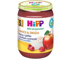 Hipp Desertas Avietės ir obuoliai su ryžių koše 5m+ 190 g