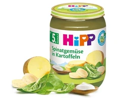 HiPP kreminiai špinatai su bulvėmis Vitaminas B Geležis