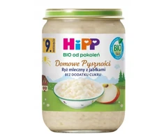 HiPP Naminiai skanėstai Pieniški ryžiai su obuoliais 190 g Be pridėtinio cukraus
