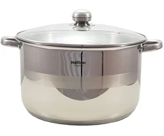 Hoffner Didelis GASTRONOMINIS puodas, plieno gastropuodas, dangtelis, 34 cm. 17,7 Lt