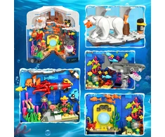 Hogokids BLOKŲ AQUARIUM BOOK KOLEKCIJA SHARK OCTOPUS LED RINKINYS