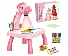 Hollakids LENTELĖ MOKYTIS PIEŠIMO DINOZAUURŲ LENTO PROJEKTORIUS 24 raštai 12 žymeklių