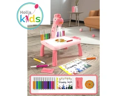 Hollakids LENTELĖ MOKYTIS PIEŠIMO DINOZAUURŲ LENTO PROJEKTORIUS 24 raštai 12 žymeklių
