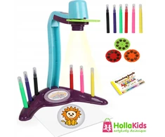 Hollakids Projektorius, skirtas MOKYTI piešti. Projektorius, 24 skaidrės. Žymekliai