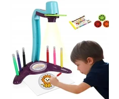 Hollakids Projektorius, skirtas MOKYTI piešti. Projektorius, 24 skaidrės. Žymekliai