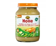 Holle BIO bulvių žirnių cukinijų vakarienė 190g iš 6m Demeter Be glitimo