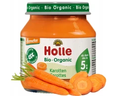 HOLLE BIO CARROTS 5m 125g DEMETER PIRMOJI DARŽOVĖS VAKARIENĖS PATIEKALAS