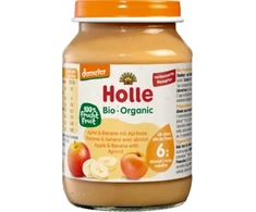 HOLLE BIO Obuolių ir bananų desertas su abrikosais