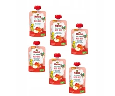 Holle Raudona Bee Mousse Obuolių su braškėmis nuo 8 mėnesių 100 g Ekologiškas