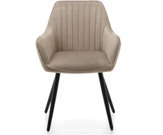 Home Design AKSOMINĖ MINKŠTA KĖDĖ SVETAINEI, VALGOMAI, TAMSIAI BEIGE VELVET