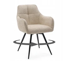 Home Design BOUCLE MINŠTA SUKAMA KĖDĖ SVETAINEI QUATTRO šviesiai smėlio spalvos