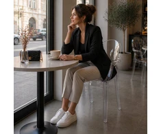 Home Select Springos Krzesło transparentne LOUIS su podłokietnikami glamour skaidrus jadalni