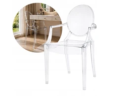 Home Select Springos Krzesło transparentne LOUIS su podłokietnikami glamour skaidrus jadalni