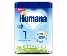 HUMANA 1 5HMO MLEKO MODYFIKOWANE POCZĄTKOWE OD NARODZIN W PROSZKU 750G