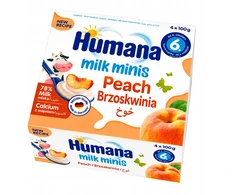 Humana Milk Minis jogurtinis desertas su persikais 6m+ 400g