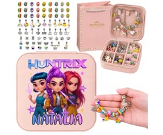 „Huntrix Box“ su vardinių pakabukų karoliukų apyrankių rinkiniu vaikams