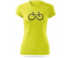Hvr Wear Moteriški dviratininkų marškinėliai su šviesą atspindinčiu raštu BIKE FOREVER geltona - XL