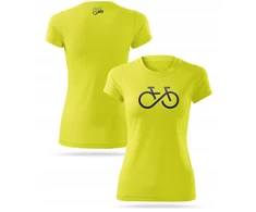 Hvr Wear Moteriški dviratininkų marškinėliai su šviesą atspindinčiu raštu BIKE FOREVER geltona - XL