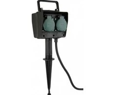 Į žemę įsmeigiamas 2-vietis elektros lizdas DUWI 1.4m IP44