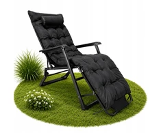 Ideal SULANKSTAMAS SODO KĖDĖS Šezlongas terasos sklypui Juoda 180 CM