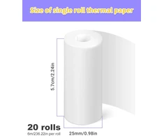 Ideal TERMINIS POPIERIUS 20 RITINIŲ 57X25MM Baltas BE RAŠALO SKAIČIUS SAUGU