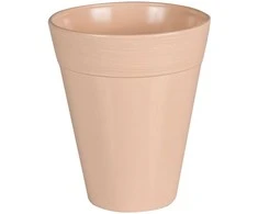 Idel Dekoratyvinis gėlių vazonas Dante Ø13cm H15.5cm plastikinis/švies.rudas