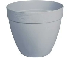 Idel Dekoratyvinis gėlių vazonas Touch Ø16cm H14cm plastikinis/švies.pilkas