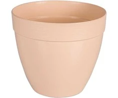 Idel Dekoratyvinis gėlių vazonas Touch Ø25cm H22cm plastikinis/švies.rudas