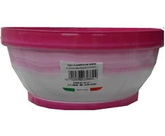 Idel Dekoratyvinis lėkštas gėlių vazonas Classic D16cm/H8cm baltas/fuksijų sp.