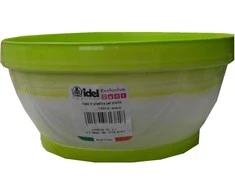 Idel Dekoratyvinis lėkštas gėlių vazonas Classic D20.5cm/H9cm baltas/žal.citr.sp.