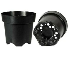Idel Gėlių vazonas Aeris Ø26cm H23cm plastikinis/juodas