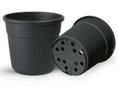 Idel Gėlių vazonas Nobilis Ø21cm H19cm plastikinis/juodas