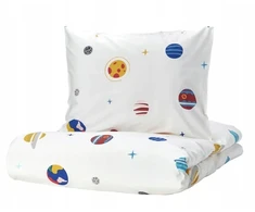 Patalynės komplektas IKEA AFTONSPARV komplet pościeli 150x200/50x60 kosmos planety/wielobarwny