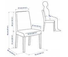 IKEA BERGMUND Kėdė juoda Hallarp smėlio spalvos