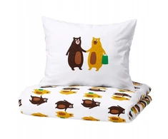 Ikea Brummig patalynės komplektas 150x200 cm su meškučiais