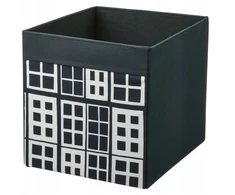 IKEA DRONA pudełko wkład szuflada Kallax, juoda/wzór okna