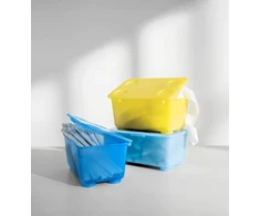 IKEA GLIS Pudełko na zabawki 3 vnt 17x10 cm NA KREDKI PRZYBIORY na klocki