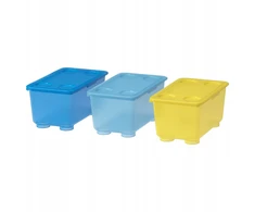 IKEA GLIS Pudełko na zabawki 3 vnt 17x10 cm NA KREDKI PRZYBIORY na klocki