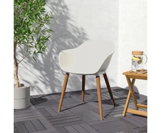 Ikea GRONSTA Kėdė su porankiais, vidaus/lauko – balta