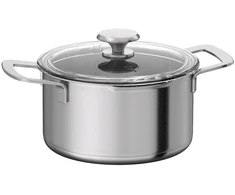 Ikea HEMKOMST Puodas su dangteliu, nerūdijantis plienas/stiklas, 3l
