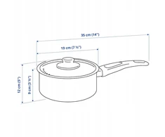 IKEA HEMLAGAD Puodas su dangteliu, NON STICK danga, 2 l