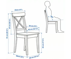 IKEA INGOLF Kėdė ruda ir juoda 60217822