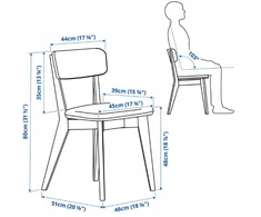 IKEA LISABO peleninė kėdė su apmušalais, valgomojo kėdė