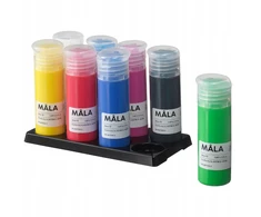 Ikea Mala dažai su palete ir teptuku, 8 vnt.