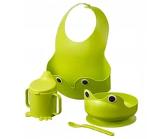IKEA MATA vaikiškų indų rinkinys, 4 vnt, žalias