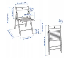 IKEA TERJE MEDINĖ sulankstoma KĖDĖ balta