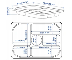IKEA TROFAST Taca su przegródkami, raudona, 42x30x5 cm