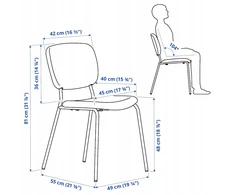 IKEA VIHALS Kėdė, balta/Tibbleby smėlio-pilka