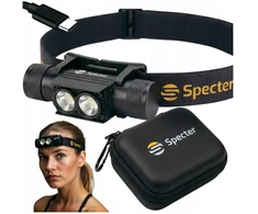 ĮKRAUJAMAS LED PRIEKINIS ŽIBINTAS Galingas SPECTER USB 2000lm dėklas
