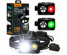 Įkraunamas LED galvos žibintas su jutikliu 20W Videx, Li-ion 2x18650 2200mAh